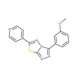 COc1cccc(-c2nnc3sc(-c4ccncc4)nn23)c1 ZINC000010311732