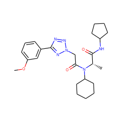 COc1cccc(-c2nnn(CC(=O)N(C3CCCCC3)[C@@H](C)C(=O)NC3CCCC3)n2)c1 ZINC000095755338