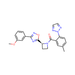 COc1cccc(-c2noc([C@@H]3CCN3C(=O)c3cc(C)ccc3-n3nccn3)n2)c1 ZINC000218133309