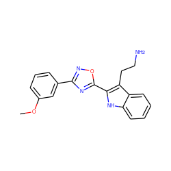 COc1cccc(-c2noc(-c3[nH]c4ccccc4c3CCN)n2)c1 ZINC000028465241