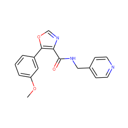 COc1cccc(-c2ocnc2C(=O)NCc2ccncc2)c1 ZINC000073295750