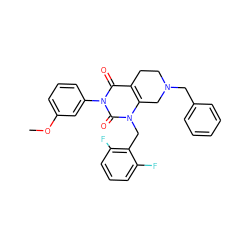 COc1cccc(-n2c(=O)c3c(n(Cc4c(F)cccc4F)c2=O)CN(Cc2ccccc2)CC3)c1 ZINC000028863519