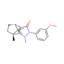 COc1cccc(-n2c(=O)c3c(n2C)[C@]2(C)CC[C@H]3C2(C)C)c1 ZINC000141778448