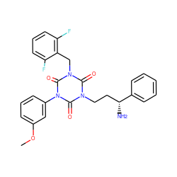 COc1cccc(-n2c(=O)n(CC[C@@H](N)c3ccccc3)c(=O)n(Cc3c(F)cccc3F)c2=O)c1 ZINC000028117198