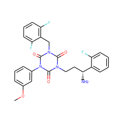 COc1cccc(-n2c(=O)n(CC[C@@H](N)c3ccccc3F)c(=O)n(Cc3c(F)cccc3F)c2=O)c1 ZINC000028118591