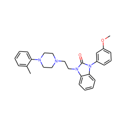 COc1cccc(-n2c(=O)n(CCN3CCN(c4ccccc4C)CC3)c3ccccc32)c1 ZINC000053194089