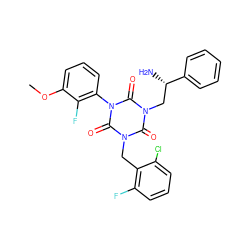 COc1cccc(-n2c(=O)n(Cc3c(F)cccc3Cl)c(=O)n(C[C@H](N)c3ccccc3)c2=O)c1F ZINC000028117127