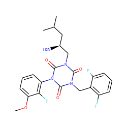 COc1cccc(-n2c(=O)n(Cc3c(F)cccc3F)c(=O)n(C[C@@H](N)CC(C)C)c2=O)c1F ZINC000028117002