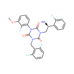 COc1cccc(-n2c(=O)n(Cc3c(F)cccc3F)c(=O)n(C[C@@H](N)c3ccccc3F)c2=O)c1F ZINC000028113410