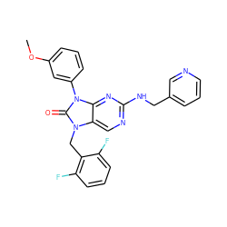 COc1cccc(-n2c(=O)n(Cc3c(F)cccc3F)c3cnc(NCc4cccnc4)nc32)c1 ZINC000034874664