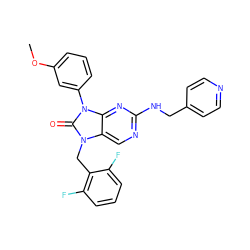 COc1cccc(-n2c(=O)n(Cc3c(F)cccc3F)c3cnc(NCc4ccncc4)nc32)c1 ZINC000040394435