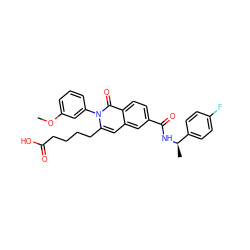 COc1cccc(-n2c(CCCCC(=O)O)cc3cc(C(=O)N[C@H](C)c4ccc(F)cc4)ccc3c2=O)c1 ZINC000223557149