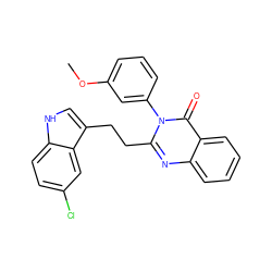 COc1cccc(-n2c(CCc3c[nH]c4ccc(Cl)cc34)nc3ccccc3c2=O)c1 ZINC000013821531