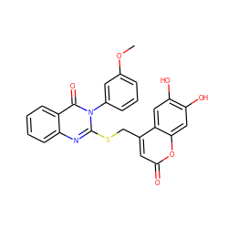 COc1cccc(-n2c(SCc3cc(=O)oc4cc(O)c(O)cc34)nc3ccccc3c2=O)c1 ZINC000003399398