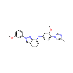 COc1cccc(-n2cc3cccc(Nc4ccc(-n5cnc(C)c5)c(OC)c4)c3n2)c1 ZINC000095580247