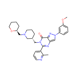 COc1cccc(-n2cc3nc(-c4cccnc4C)n(C[C@H]4CCCN(C[C@@H]5CCCCO5)C4)c(=O)c3n2)c1 ZINC000169329329