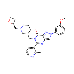 COc1cccc(-n2cc3nc(-c4cccnc4C)n(C[C@H]4CCCN(C[C@@H]5CCO5)C4)c(=O)c3n2)c1 ZINC000169329325