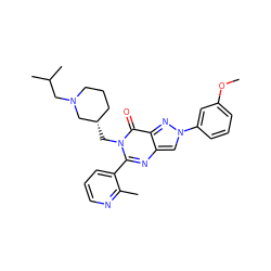 COc1cccc(-n2cc3nc(-c4cccnc4C)n(C[C@H]4CCCN(CC(C)C)C4)c(=O)c3n2)c1 ZINC000169330999