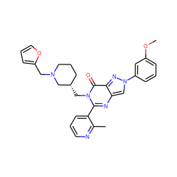 COc1cccc(-n2cc3nc(-c4cccnc4C)n(C[C@H]4CCCN(Cc5ccco5)C4)c(=O)c3n2)c1 ZINC000169330993