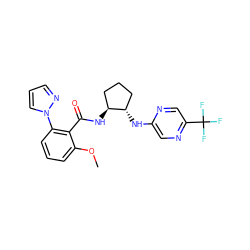 COc1cccc(-n2cccn2)c1C(=O)N[C@H]1CCC[C@@H]1Nc1cnc(C(F)(F)F)cn1 ZINC001772654188