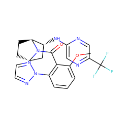 COc1cccc(-n2nccn2)c1C(=O)N1[C@H]2CC[C@H]1[C@H](Nc1cnc(C(F)(F)F)cn1)C2 ZINC000221041093