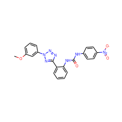 COc1cccc(-n2nnc(-c3ccccc3NC(=O)Nc3ccc([N+](=O)[O-])cc3)n2)c1 ZINC001772602577