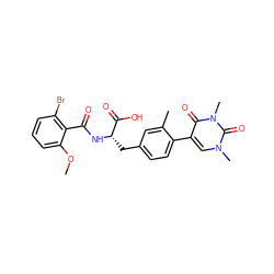 COc1cccc(Br)c1C(=O)N[C@@H](Cc1ccc(-c2cn(C)c(=O)n(C)c2=O)c(C)c1)C(=O)O ZINC000095589118