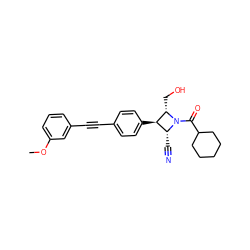 COc1cccc(C#Cc2ccc([C@@H]3[C@@H](C#N)N(C(=O)C4CCCCC4)[C@H]3CO)cc2)c1 ZINC000095600619