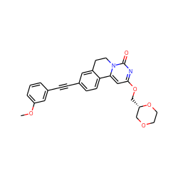 COc1cccc(C#Cc2ccc3c(c2)CCn2c-3cc(OC[C@H]3COCCO3)nc2=O)c1 ZINC000653621404