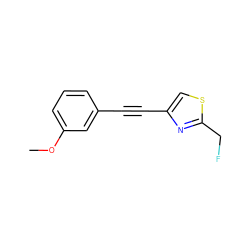 COc1cccc(C#Cc2csc(CF)n2)c1 ZINC000028701635