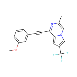 COc1cccc(C#Cc2nc(C)cn3cc(C(F)(F)F)cc23)c1 ZINC000029125490