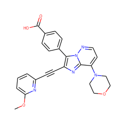 COc1cccc(C#Cc2nc3c(N4CCOCC4)ccnn3c2-c2ccc(C(=O)O)cc2)n1 ZINC001772571521