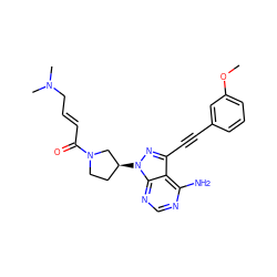 COc1cccc(C#Cc2nn([C@H]3CCN(C(=O)/C=C/CN(C)C)C3)c3ncnc(N)c23)c1 ZINC000222791667