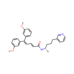 COc1cccc(C(=C/C=C/C(=O)N[C@@H](C)CCCc2cccnc2)c2cccc(OC)c2)c1 ZINC000029487232