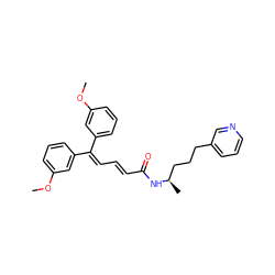 COc1cccc(C(=C/C=C/C(=O)N[C@H](C)CCCc2cccnc2)c2cccc(OC)c2)c1 ZINC000029485997