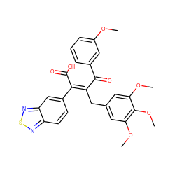 COc1cccc(C(=O)/C(Cc2cc(OC)c(OC)c(OC)c2)=C(\C(=O)O)c2ccc3nsnc3c2)c1 ZINC000029470367