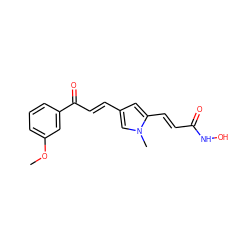 COc1cccc(C(=O)/C=C/c2cc(/C=C/C(=O)NO)n(C)c2)c1 ZINC000013643594