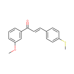 COc1cccc(C(=O)/C=C/c2ccc(SC)cc2)c1 ZINC000005068656