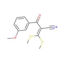 COc1cccc(C(=O)C(C#N)=C(SC)SC)c1 ZINC000000166073