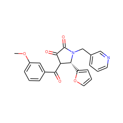 COc1cccc(C(=O)C2C(=O)C(=O)N(Cc3cccnc3)[C@@H]2c2ccco2)c1 ZINC000017857945