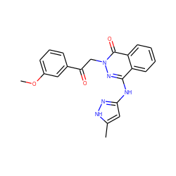 COc1cccc(C(=O)Cn2nc(Nc3cc(C)[nH]n3)c3ccccc3c2=O)c1 ZINC000066113388