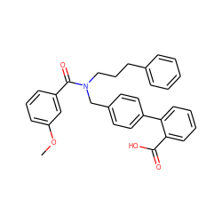 COc1cccc(C(=O)N(CCCc2ccccc2)Cc2ccc(-c3ccccc3C(=O)O)cc2)c1 ZINC000114431588