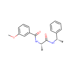 COc1cccc(C(=O)N[C@@H](C)C(=O)N[C@@H](C)c2ccccc2)c1 ZINC000020399446