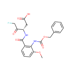 COc1cccc(C(=O)N[C@@H](CC(=O)O)C(=O)CF)c1NC(=O)OCc1ccccc1 ZINC000028825318