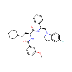 COc1cccc(C(=O)N[C@@H](CCC2CCCCC2)C(=O)N[C@H](CN2CCc3cc(F)ccc32)c2ccccc2)c1 ZINC000014971501