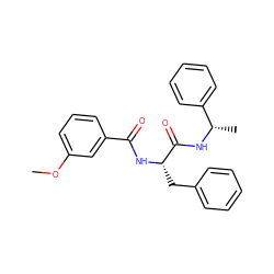 COc1cccc(C(=O)N[C@@H](Cc2ccccc2)C(=O)N[C@@H](C)c2ccccc2)c1 ZINC000473155985