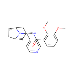 COc1cccc(C(=O)N[C@@H]2C[C@@H]3CC[C@H](C2)N3Cc2ccncc2)c1OC ZINC000299821177