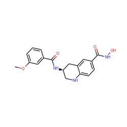COc1cccc(C(=O)N[C@@H]2CNc3ccc(C(=O)NO)cc3C2)c1 ZINC000113845224