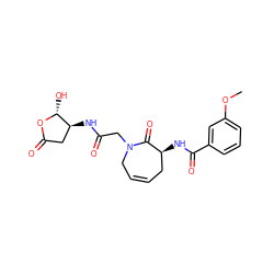 COc1cccc(C(=O)N[C@H]2CC=CCN(CC(=O)N[C@H]3CC(=O)O[C@@H]3O)C2=O)c1 ZINC000028713429