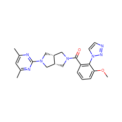 COc1cccc(C(=O)N2C[C@@H]3CN(c4nc(C)cc(C)n4)C[C@@H]3C2)c1-n1ccnn1 ZINC000116597657